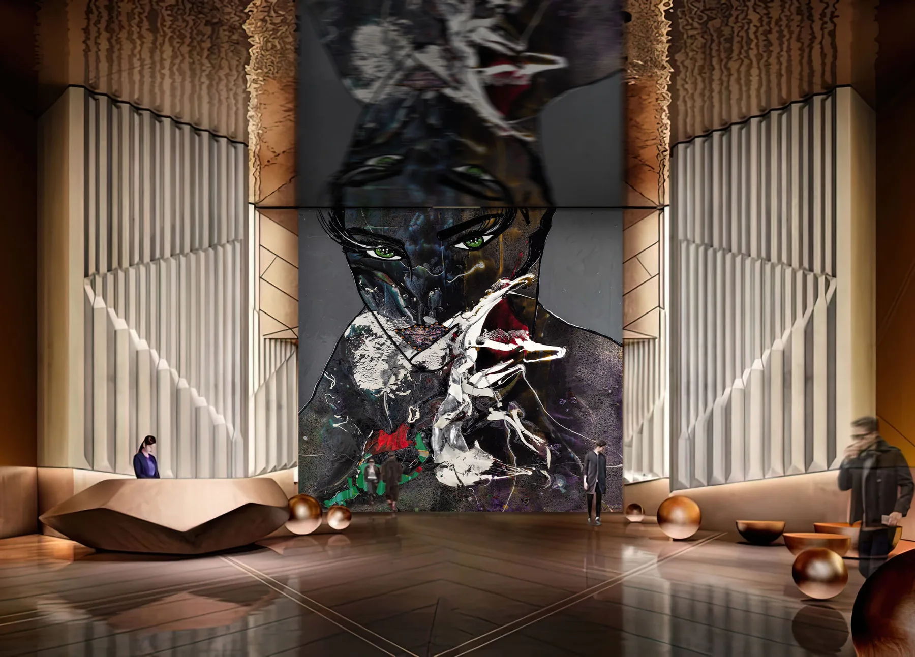Monumental Lisabel artwork in a contemporary professional space